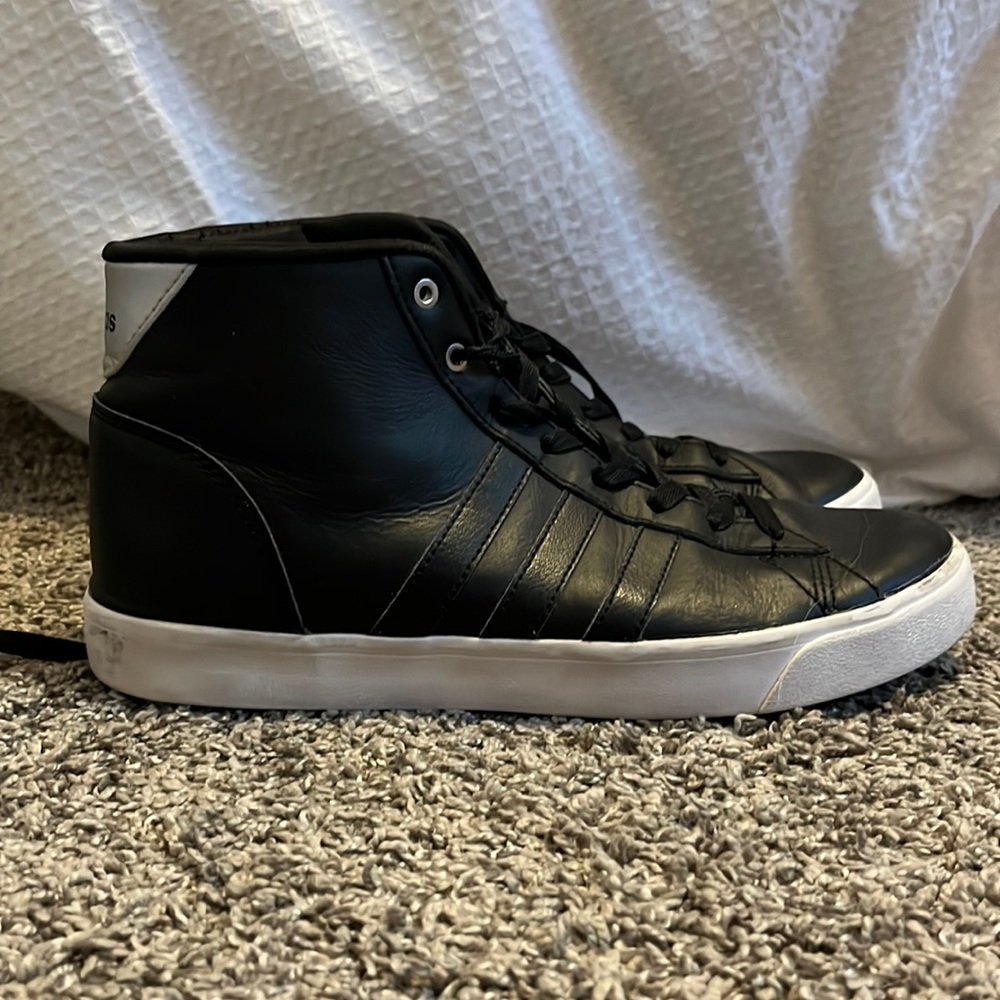 black adidas high tops
